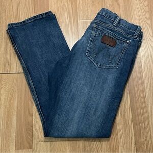 Wrangler Retro Men’s 36x34 (35x32) Slim Boot Jeans Medium Blue Denim Western